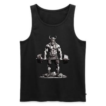 Wikinger Bodybuilder Fitness Ästhetik - Männer Premium Bio Tank Top - Schwarz - Vorne - Michal (187cm)