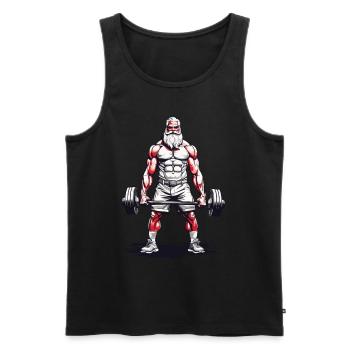 Senior Musculation Musculation Grand-père Force - Débardeur bio Premium Homme - noir - Devant - Michal (187cm)