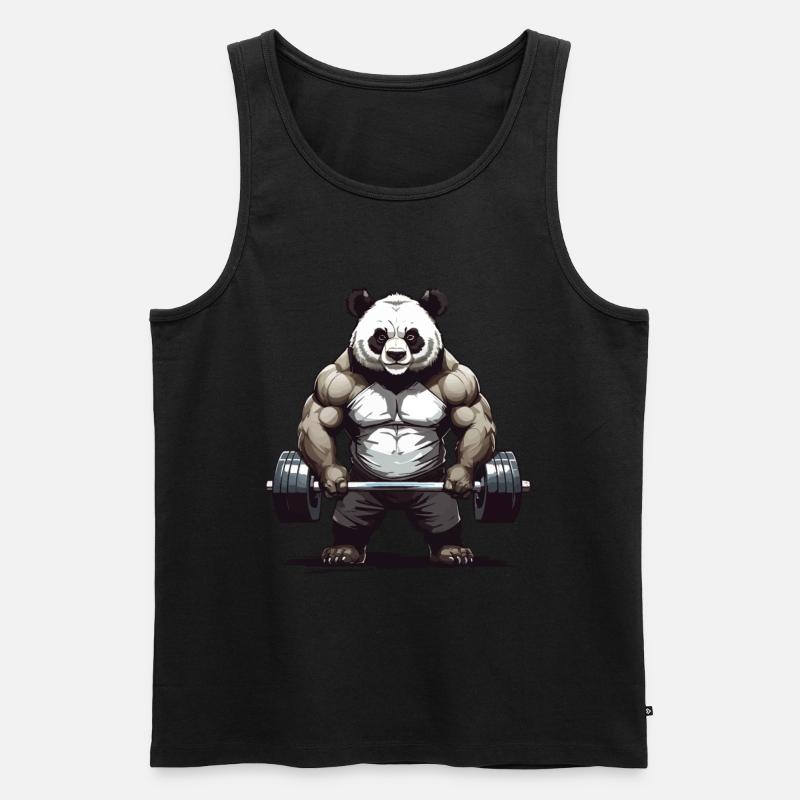 Conception de dynamophilie de musculation Panda - Débardeur bio Premium Homme - noir