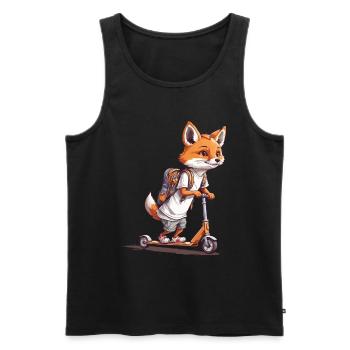 Abenteuer Fuchs Erster Schultag Roller Design - Männer Premium Bio Tank Top - Schwarz - Vorne - Michal (187cm)