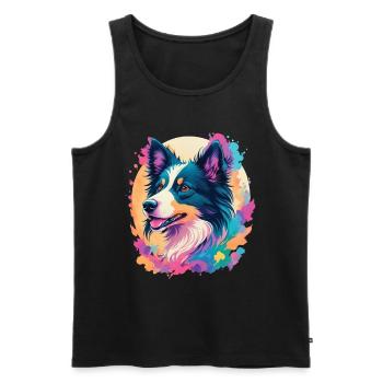 Border Collie Dog Elegance for Dog Fans - Men's Premium Organic Tank Top - black - Front - Michal (187cm)