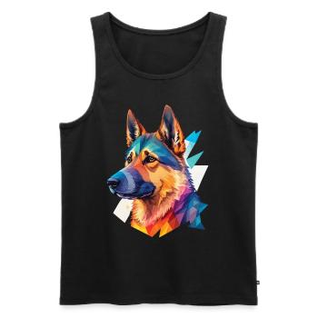 German Shepherd Dogs Popart Dog Love - Men's Premium Organic Tank Top - black - Front - AI Model Male 178 light (178cm)