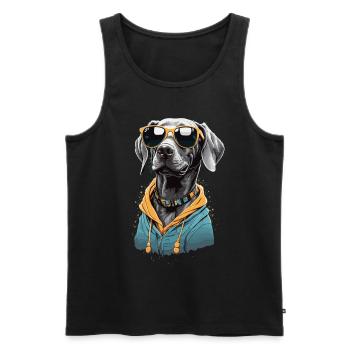 Vintage Weimaraner Hund Ästhetik Hunde Design - Männer Premium Bio Tank Top - Schwarz - Vorne - AI Model Male 178 light (178cm)