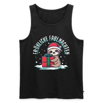 Fröhliche Faulnachten - Männer Premium Bio Tank Top - Schwarz - Vorne - AI Model Male 178 light (178cm)