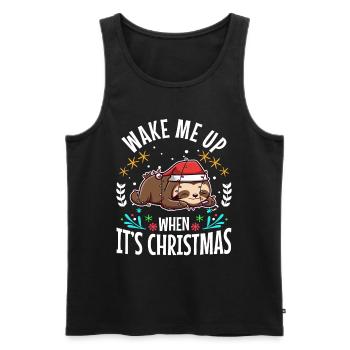 Wake me up when its Christmas - Men's Premium Organic Tank Top - black - Front - Michal (187cm)