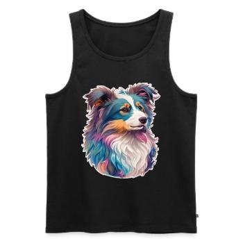 Australian Shepherd Dog Dog Lover Art - Men's Premium Organic Tank Top - black - Front - Michal (187cm)
