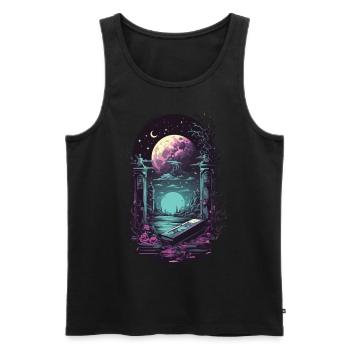 Gothique Vaporwave mysticisme obscurité oeuvre - Débardeur bio Premium Homme - noir - Devant - Michal (187cm)