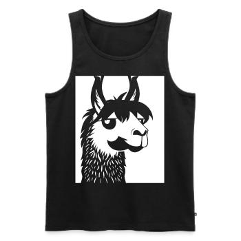 Funny Llama Silhouette Cheeky Fun Llamas - Men's Premium Organic Tank Top - black - Front - AI Model Male 178 light (178cm)