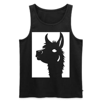 Lama Drôle Silhouette Effronté Amusant Lamas - Débardeur bio Premium Homme - noir - Devant - AI Model Male 178 light (178cm)