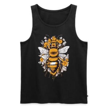 Hobby Imker Bienen Ästhetik Honigliebe Design - Männer Premium Bio Tank Top - Schwarz - Vorne - Michal (187cm)