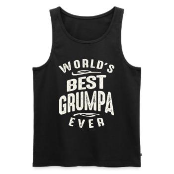 World's Best Grumpa Ever Funny Grandpa - Men's Premium Organic Tank Top - black - Front - Michal (187cm)