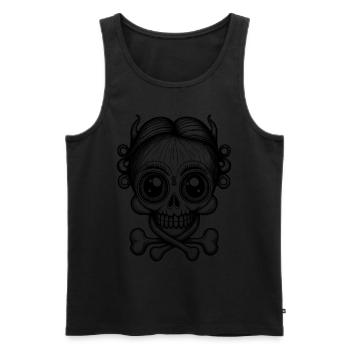 Fascination of horror: shirt, cute skull - Men's Premium Organic Tank Top - black - Front - AI Model Male 178 light (178cm)