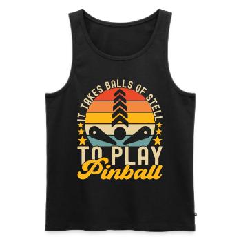 Pinball Flipper - Débardeur bio Premium Homme - noir - Devant - Michal (187cm)