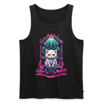 Occulte Kawaii chat gothique Pastel magie - Débardeur bio Premium Homme - noir - Devant - Michal (187cm)