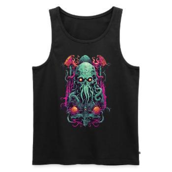 Gothic Cthulhu Dämon Halloween Monster Design - Männer Premium Bio Tank Top - Schwarz - Vorne - Michal (187cm)