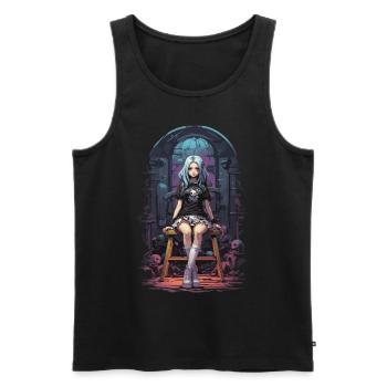 Kawaii Goth Pastel Anime e-girl Streetwear - Débardeur bio Premium Homme - noir - Devant - AI Model Male 178 light (178cm)