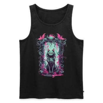 Gothic Occult Cat Magic Monster Design - Men's Premium Organic Tank Top - black - Front - Michal (187cm)
