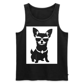 Chihuahua drôle portant des lunettes de soleil Chihuahuas - Débardeur bio Premium Homme - noir - Devant - Michal (187cm)