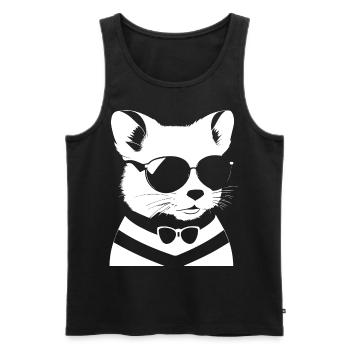 Frettchen mit Sonnenbrille Coole Frettchen - Männer Premium Bio Tank Top - Schwarz - Vorne - Michal (187cm)