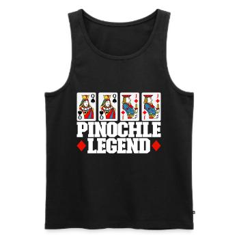 Binocular Pinochle - Men's Premium Organic Tank Top - black - Front - AI Model Male 178 light (178cm)