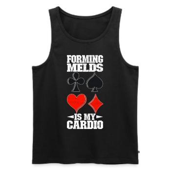 Binocular Pinochle - Men's Premium Organic Tank Top - black - Front - AI Model Male 178 light (178cm)