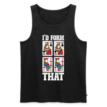 Binocular Pinochle - Men's Premium Organic Tank Top - black - Front - AI Model Male 178 light (178cm)