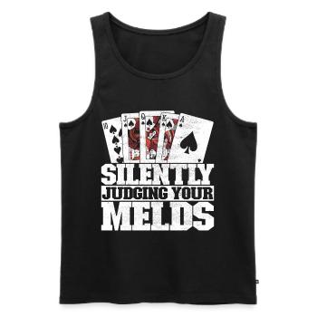 Binocular Pinochle - Men's Premium Organic Tank Top - black - Front - AI Model Male 178 light (178cm)