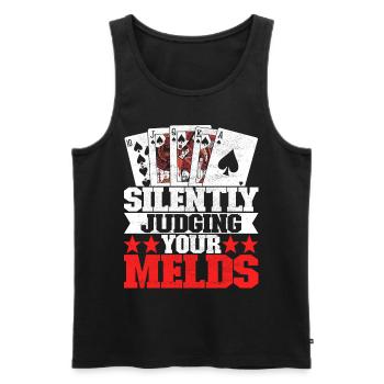 Binocular Pinochle - Men's Premium Organic Tank Top - black - Front - Michal (187cm)