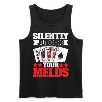 Binocular Pinochle - Men's Premium Organic Tank Top - black - Front - AI Model Male 178 light (178cm)