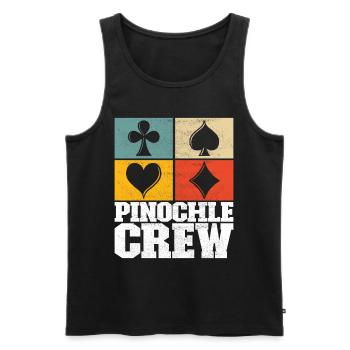 Binocular Pinochle - Men's Premium Organic Tank Top - black - Front - AI Model Male 178 light (178cm)