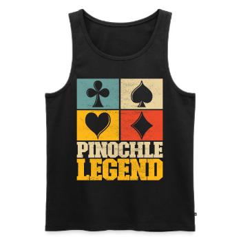 Binocular Pinochle - Men's Premium Organic Tank Top - black - Front - AI Model Male 178 light (178cm)