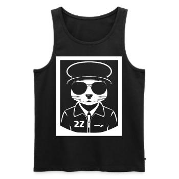 Frettchen mit Sonnenbrille Coole Frettchen - Männer Premium Bio Tank Top - Schwarz - Vorne - Michal (187cm)