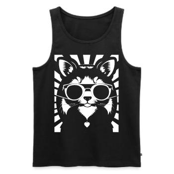 Frettchen mit Sonnenbrille Coole Frettchen - Männer Premium Bio Tank Top - Schwarz - Vorne - Michal (187cm)