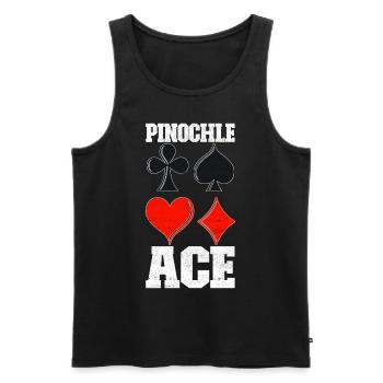 Binocular Pinochle - Men's Premium Organic Tank Top - black - Front - AI Model Male 178 light (178cm)