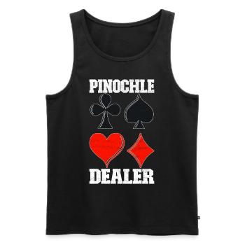 Binocular Pinochle - Men's Premium Organic Tank Top - black - Front - AI Model Male 178 light (178cm)