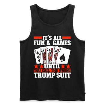 Binocular Pinochle - Men's Premium Organic Tank Top - black - Front - AI Model Male 178 light (178cm)