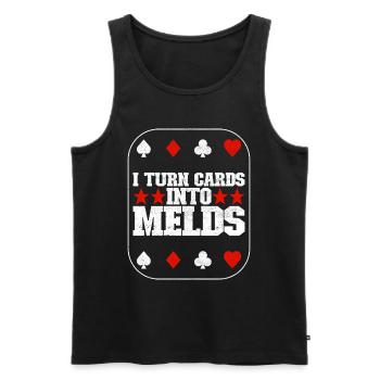 Binocular Pinochle - Men's Premium Organic Tank Top - black - Front - Michal (187cm)