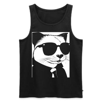 Frettchen mit Sonnenbrille Coole Frettchen - Männer Premium Bio Tank Top - Schwarz - Vorne - AI Model Male 178 light (178cm)