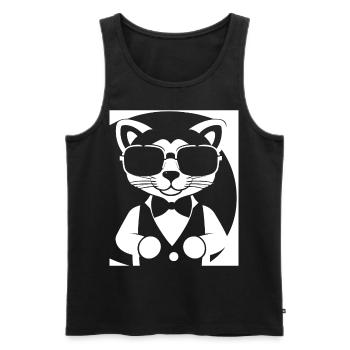 Frettchen mit Sonnenbrille Coole Frettchen - Männer Premium Bio Tank Top - Schwarz - Vorne - Michal (187cm)