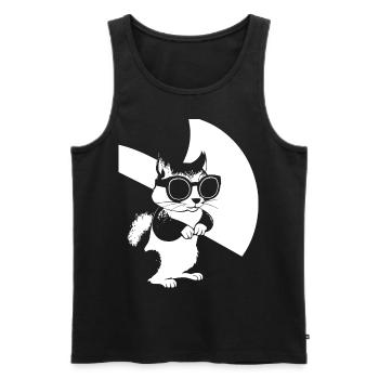 Funny Squirrel Wearing Sunglasses Squirrels - Men's Premium Organic Tank Top - black - Front - AI Model Male 178 light (178cm)