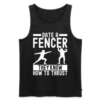 Fechten Fechtsport - Männer Premium Bio Tank Top - Schwarz - Vorne - AI Model Male 178 light (178cm)