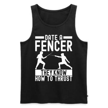 Fechten Fechtsport - Männer Premium Bio Tank Top - Schwarz - Vorne - AI Model Male 178 light (178cm)