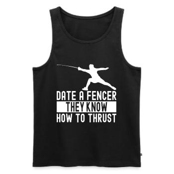 Fechten Fechtsport - Männer Premium Bio Tank Top - Schwarz - Vorne - AI Model Male 178 light (178cm)