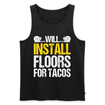 Tiler Floor Layer - Men's Premium Organic Tank Top - black - Front - AI Model Male 178 light (178cm)