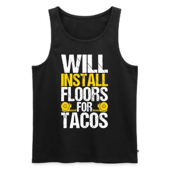 Tiler Floor Layer - Men's Premium Organic Tank Top - black - Front - AI Model Male 178 light (178cm)