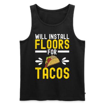 Tiler Floor Layer - Men's Premium Organic Tank Top - black - Front - AI Model Male 178 light (178cm)