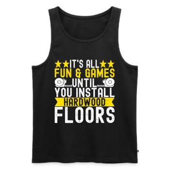 liesenleger floor layer - Men's Premium Organic Tank Top - black - Front - AI Model Male 178 light (178cm)