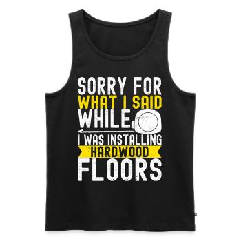 liesenleger floor layer - Men's Premium Organic Tank Top - black - Front - AI Model Male 178 light (178cm)