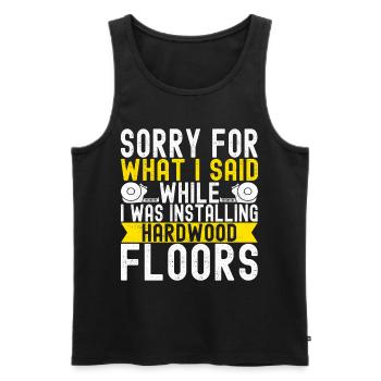 liesenleger floor layer - Men's Premium Organic Tank Top - black - Front - AI Model Male 178 light (178cm)