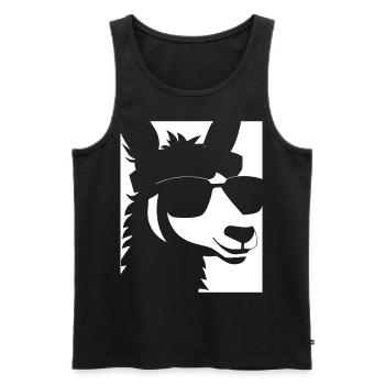 Funny Llama Wearing Sunglasses Cool Llamas - Men's Premium Organic Tank Top - black - Front - AI Model Male 178 light (178cm)